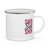 Shine Sista Shine Enamel Camping Mug - Motivational Gift for Outdoors Lovers, Perfect for Camping, Hiking, or Cozy Home Use